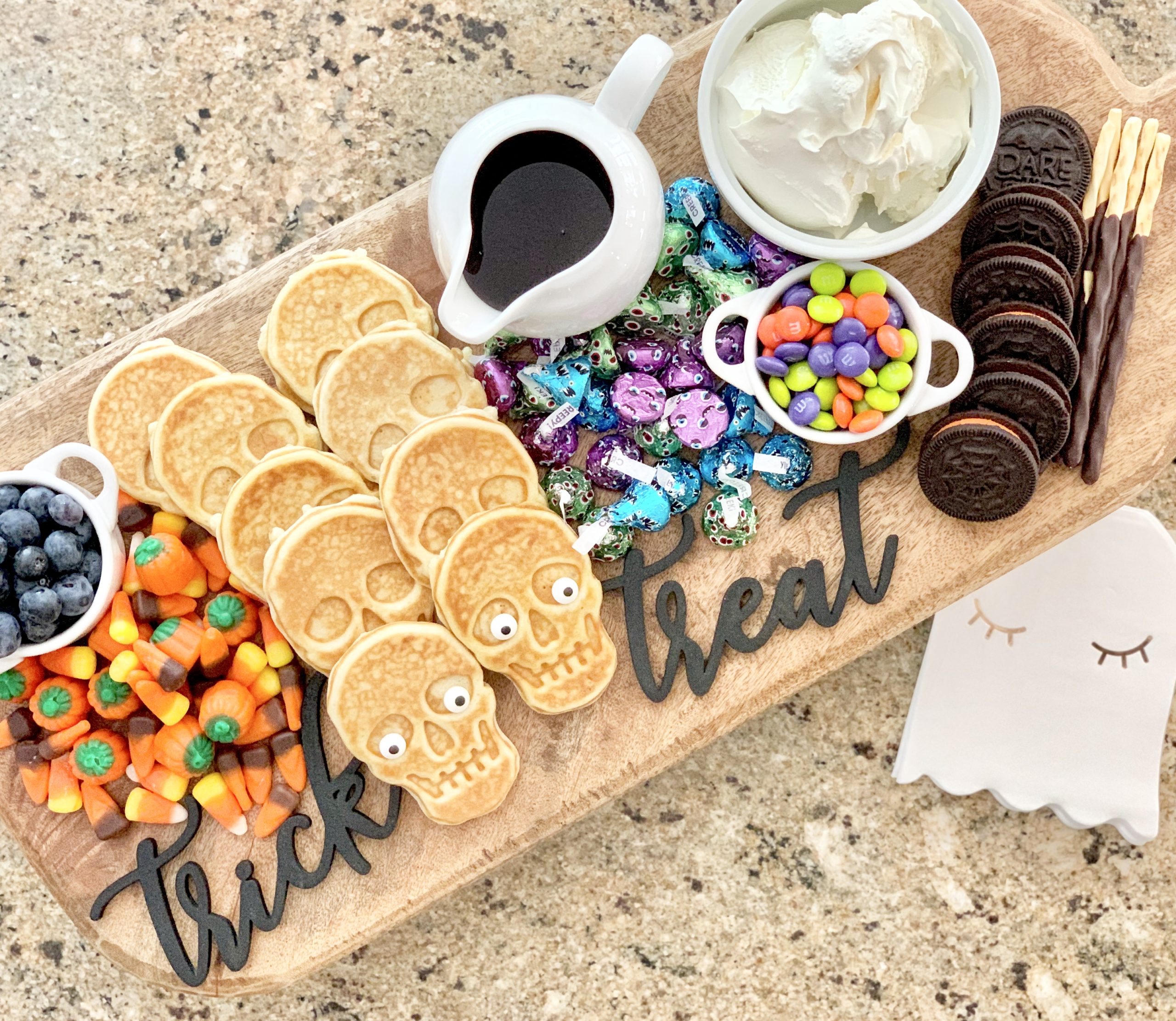 Halloween Waffle Dessert Board Pop of Gold
