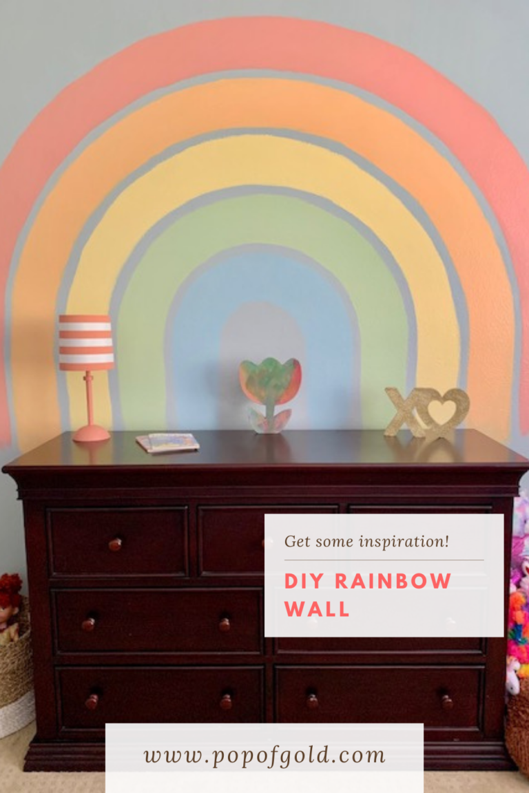 Rainbow Wall DIY Tutorial Pop of Gold
