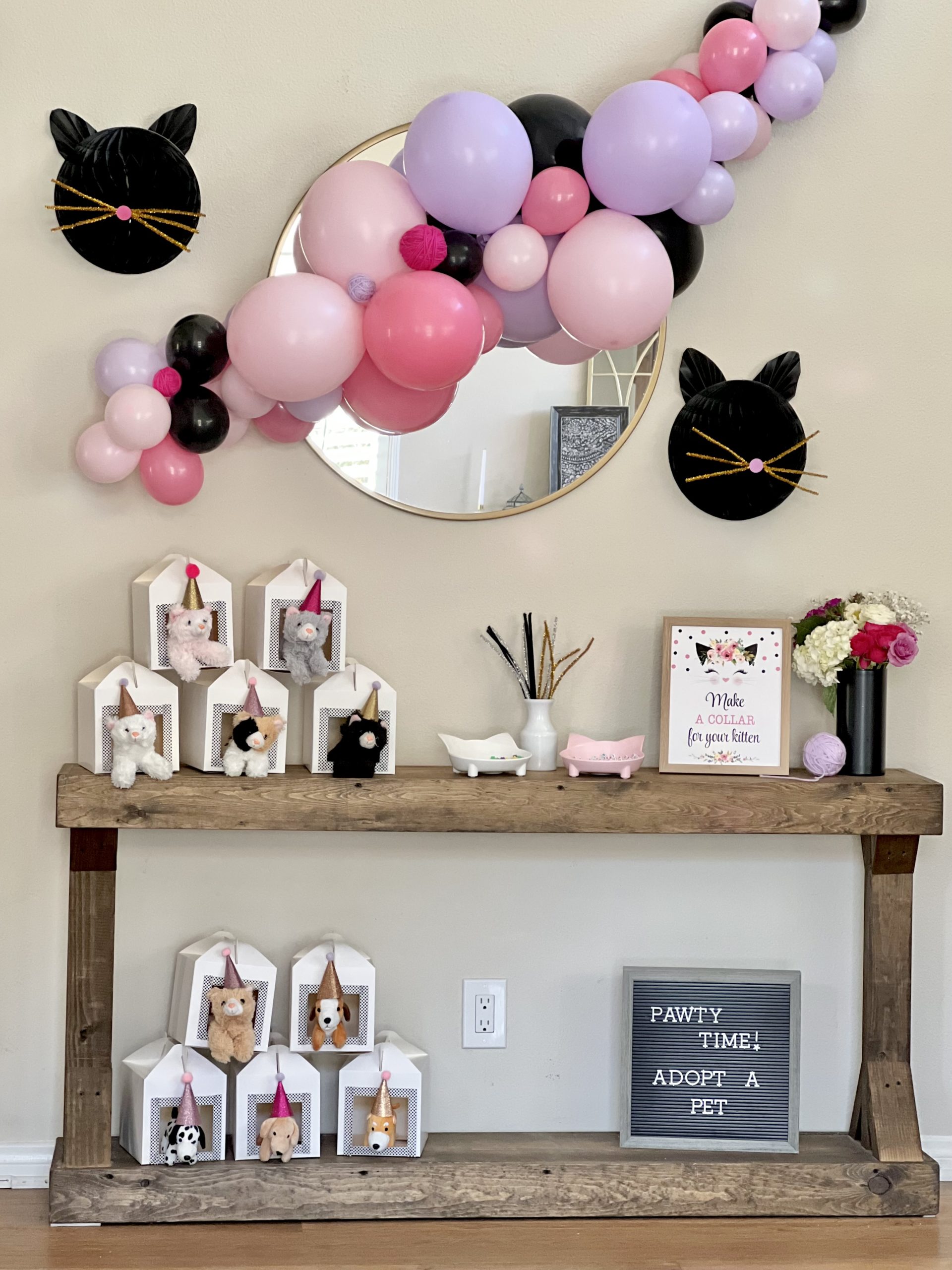 Cat Themed Birthday Party Pop of Gold