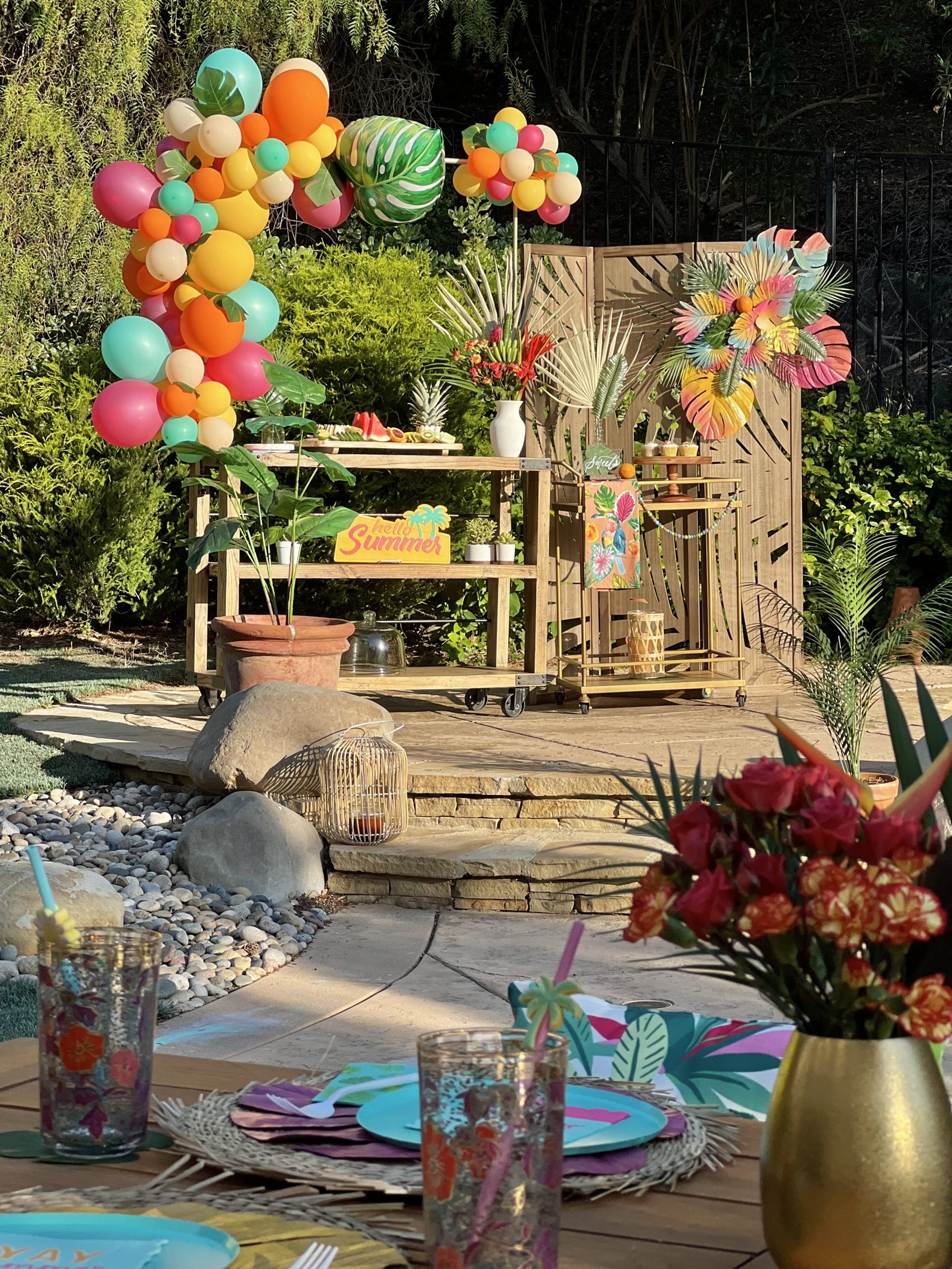 Tropical Summer Pool Party Pop of Gold